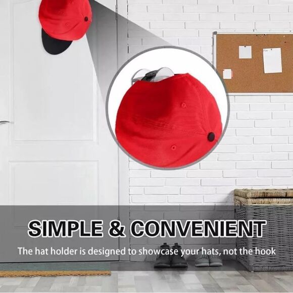 48 pc Hat Rack Adhesive or attach to wall with included screws - Picture 3 of 9